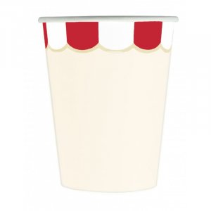 Vintage Circus Pattern Paper Cups (8pcs)