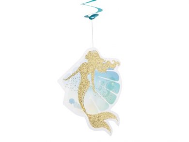 Gold Mermaid Swirl Decorations (2pcs)