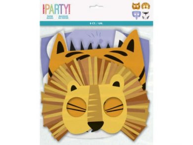 Jungle Safari Paper Masks (8pcs)